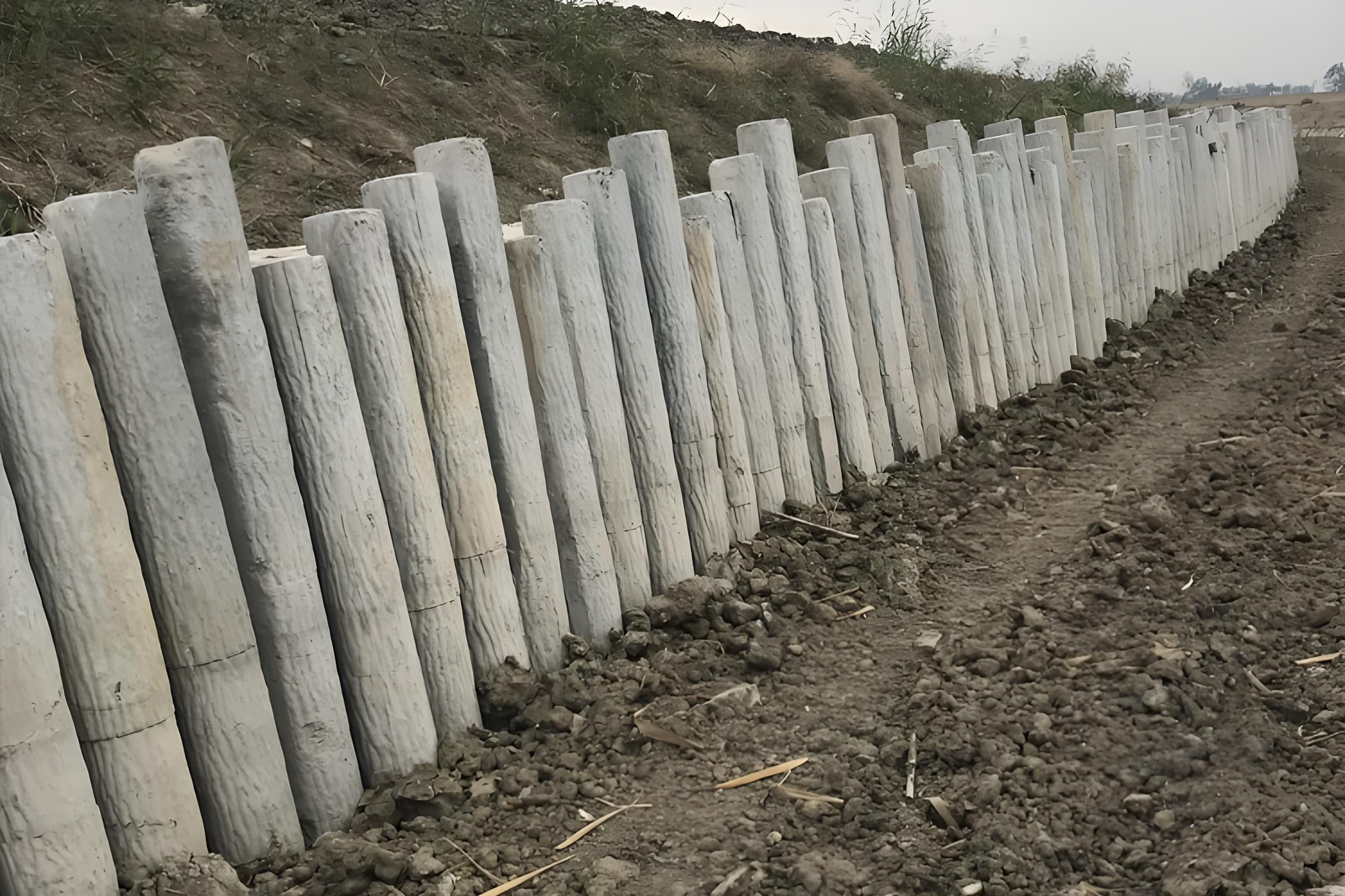 云南水泥樁施工專業施工隊-挖機打仿木樁怎么打？